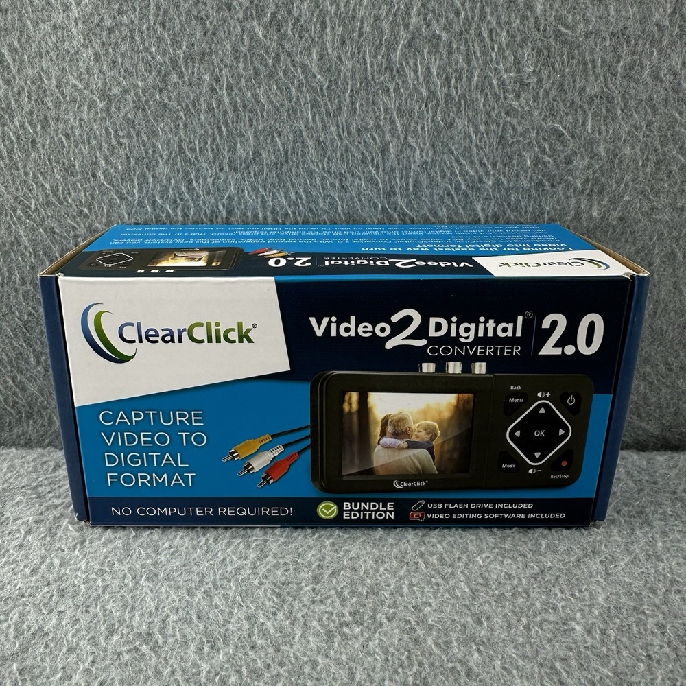 ClearClick Video to Digital Converter 2.0 Second Gen VHS Camcorder Tapes Bundle