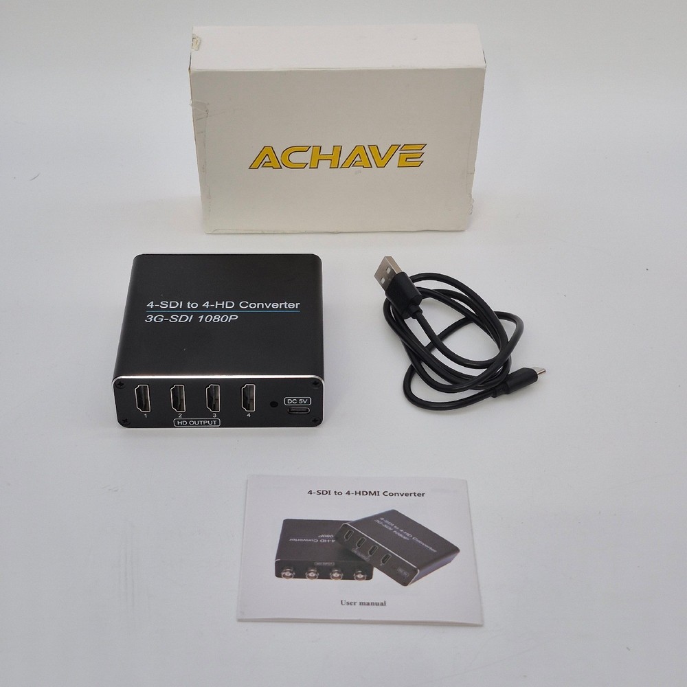 ACHAVE 4 SDI Input to 4 HDMI Output Video Converter 3G-SDI 1080p 60Hz Open Box
