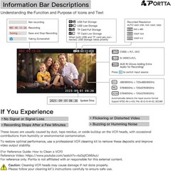 Portta VD20P VHS to Digital Converter to MP4 with 5″ in HD Preview LCD Open New