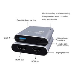 Z37 HDMI Female + Mic to HDMI Female + Audio + USB HD Video & Audio Capture Card