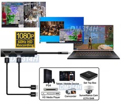 Premium USB 4K 2 1080P HD Input DVR Capture For Windows Mac Linux