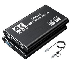 Video Capture Card, Audio Video Capture Card, USB 3.0 Capture Card 4K black