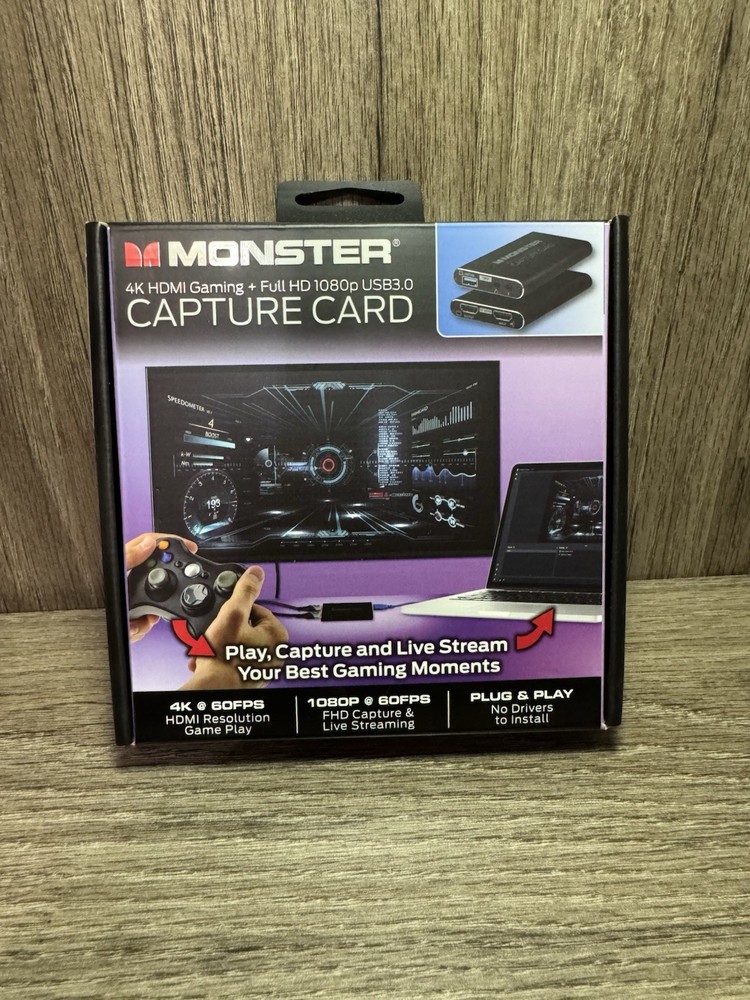 Monster 4K HDMI Video Capture Card USB 3.0 Digital Capture MAD1-2024-BLK