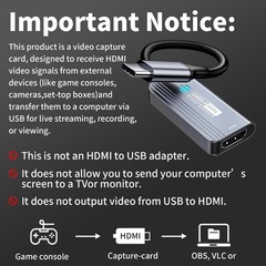 High-Speed 1080P USB-C Capture Card with Ultra-Low Latency for Gaming & Teaching