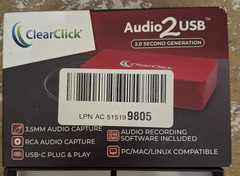 ClearClick Audio2USB 2.0 Audio Capture Live Streaming Device 2nd Gen Red