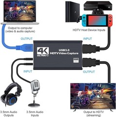 4K Capture Card for Streaming, Recording & Gaming – HDMI Video Capture Device…