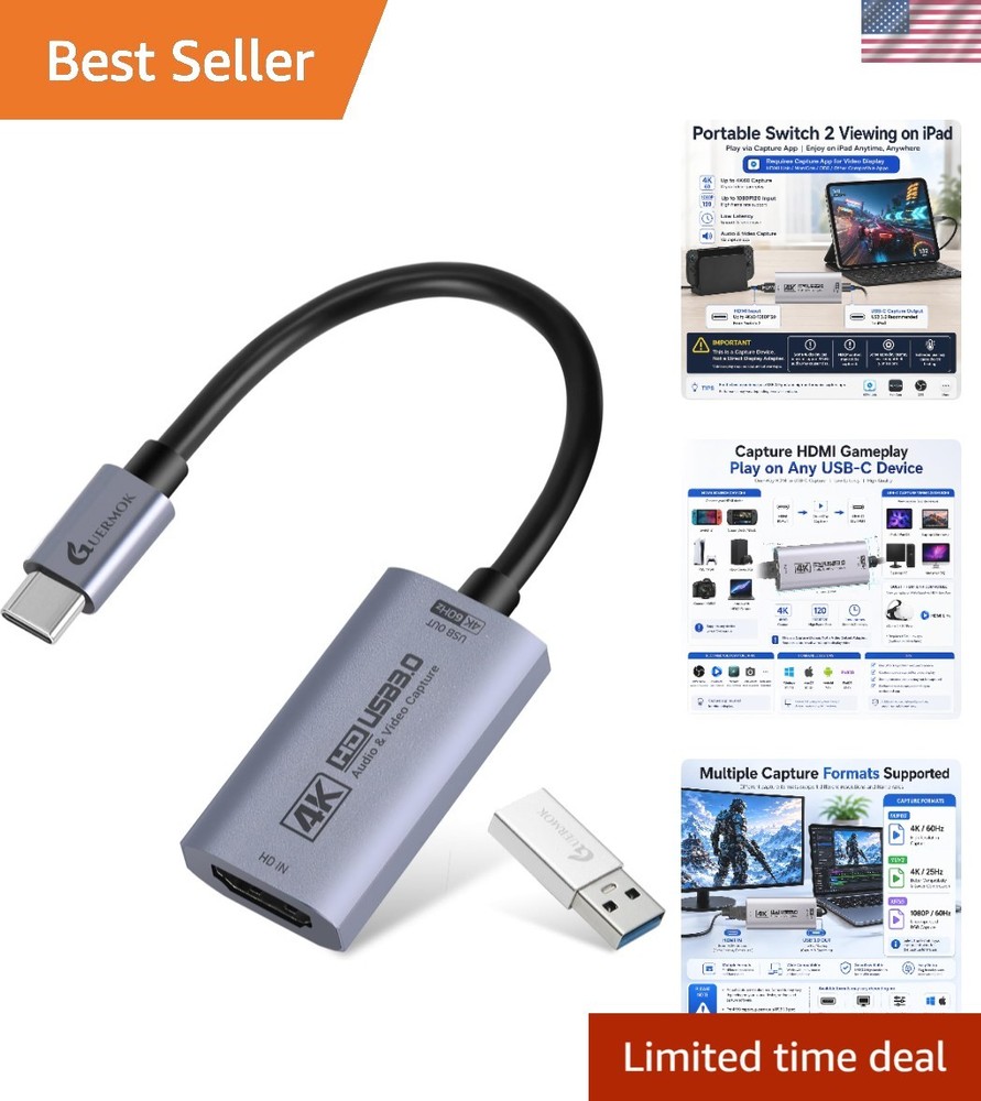 High-Performance 4K@60FPS HDMI Capture Card – USB 3.0 for Professional Streaming