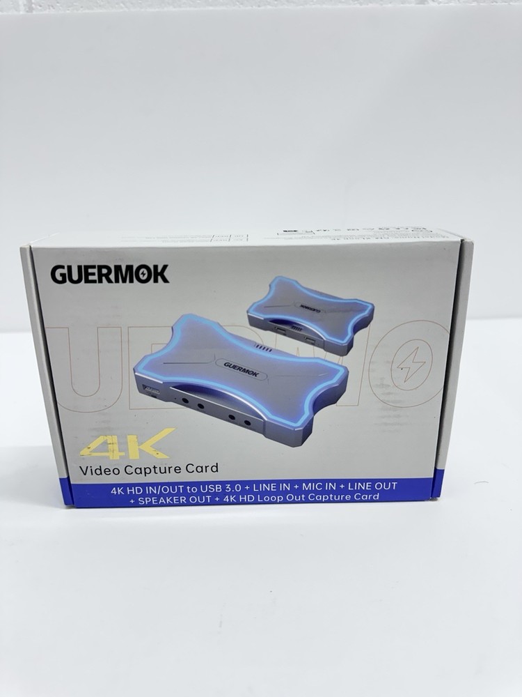 Guermok 4K HDMI Capture Card with Touch LED, Dual HDMI in/LoopOut, USB 3.0