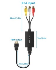 Tengchi RCA to HDMI Converter, Composite Adapter (Pack of 1), Black