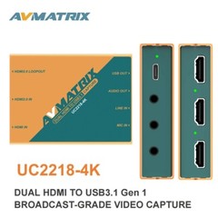 AVMATRIX UC2218-4K Dual HDMI-Compatible to USB3.1 TYPE-C Video Capture Card 1080