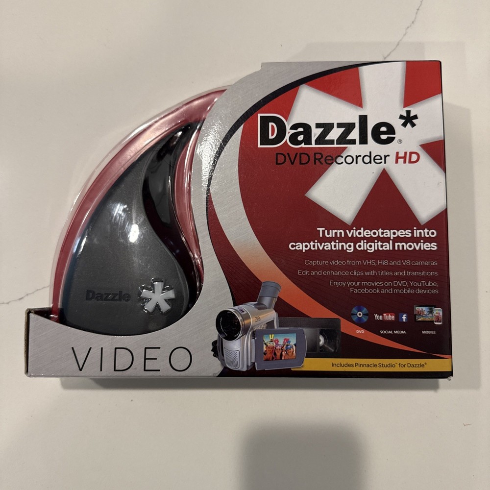 Pinnacle Dazzle DVD Recorder HD w/ Cable – New Retail Box, DVCPTENAM