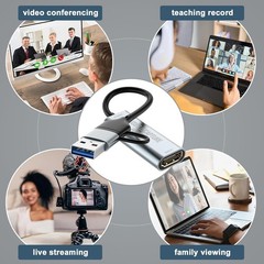 VIXLW HDMI Capture Card, 4K HDMI to USB/USB-C Capture Device, USB3.0 Video Captu