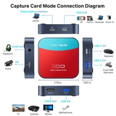 Acasis HDMI Video Capture Card 4K 30Hz Input & Loopout 1080P 60FPS for Streaming