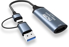 Video Capture Card, USB 3.0 HDMI to USB C Audio Capture Card,4K 1080P 60FPS