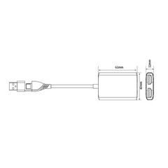 Type C/USB3.0 to Dual HDMI Adapter 1080P 60Hz Extend 2 Different Screen Hub