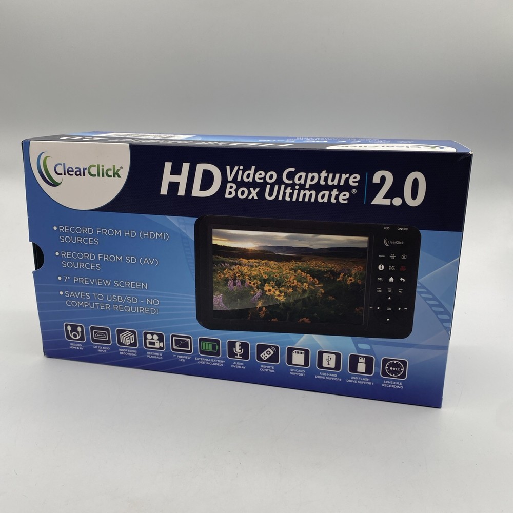 ClearClick HD Video Capture Box Ultimate 2.0 HDMI Recorder VHS To Digital 7″ LCD