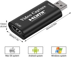 HDMI to USB Video Capture Card 1080P Recorder Phone Game Video Live (2pack )