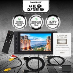 SoundBeast 4K HD Video Capture Box – Capture or Live Stream HDMI AV RCA – 5″ LCD