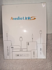 FREE SHIPPING!!! Avedio Links External Video Capture Card Red all cables, New!
