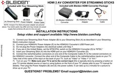 HDMI to Composite AV Converter for Amazon Fire Streaming Red,White,Yellow