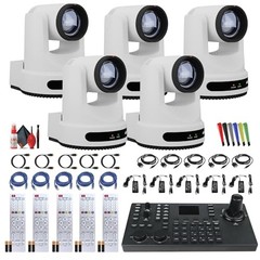 5 x PTZOptics Move 4K PTZ Camera with 20x Zoom (White) (PT20X-4K-WH-G3) +