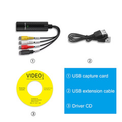 USB Video Capture Card Easy Cap VHS VCR Mini DV Hi8 DVD to Digital Converter Rca