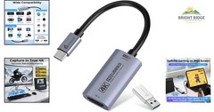 4K@60FPS HDMI Capture Card for VR Capture, Game Streaming, and Content Creation