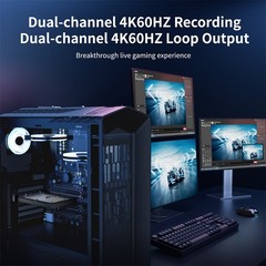 ACASIS Professional Dual-Channel PCIe Capture Card 4K@60Hz HDMI with Loop-Out