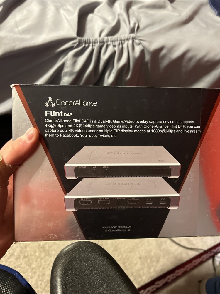 Flint D4P, Standalone Dual-4K Video Overlay Device and Audio Mixing. 1080p@60fps
