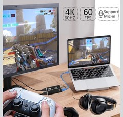 4K Audio Video Capture Card, USB 3.0 HDMI Video Capture Device, Full HD 1080P, 3