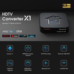 ATSC 3.0 4K UHD Digital OTA TV Tuner Converter Media Player Smart TV Box DVR EPG
