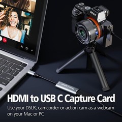 Video Capture Card, USB3.0 HDMI to USB C Capture Card, 4K 1080P 60FPS