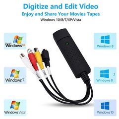 USB2.0 VHS To DVD Converter Audio Video Capture Kit Scart RCA Cable for Win10