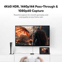 4K60 HDR Capture Card for Streaming, 1080p60 Recording, Low Latency for PS5, Xbo
