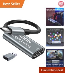 User-Friendly USB-C Video Capture Card for Seamless Live Streaming and Recording