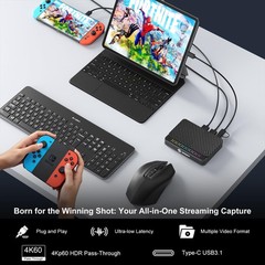 Zeroffi 4K Capture Card for Streaming, USB 3.1 Video Capture Device for Strea…