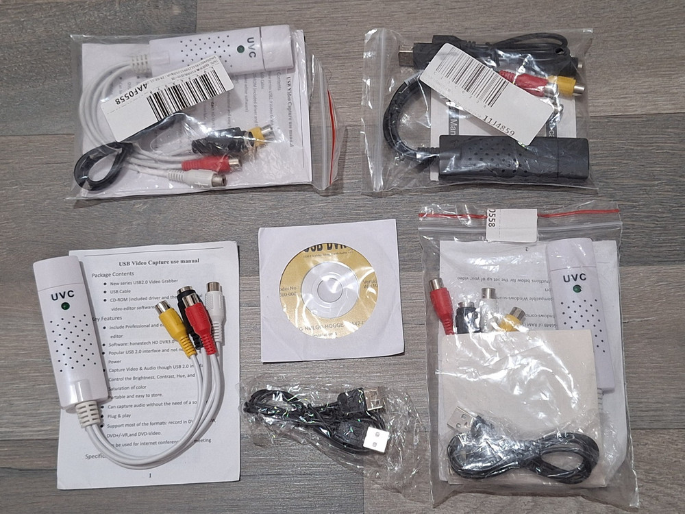 ⭐ LOT OF 4 NEW USB 2.0 VIDEO CAPTURE CARDS CONVERT VHS TO DIGITAL S-VIDEO ⭐