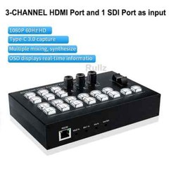 SDI HDMI Video Switcher for Multi Camera Live Streaming Video Record Audio Mixer