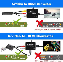 WNNZVCC RCA S Video to HDMI Converter, AV Converter with black
