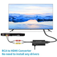 Tengchi RCA to HDMI Converter, Composite Adapter (Pack of 1), Black