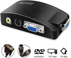 M MAKETHEONE RCA to VGA Adapter, Composite AV S-Video Input black