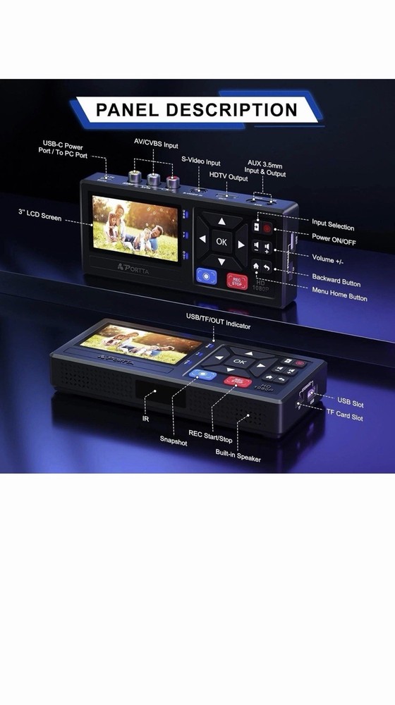 VHS to Digital Converter, Video to Digital Recorder with Remote, Compatible w…