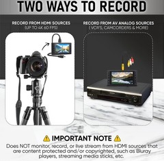 SoundBeast 4K HD Video Capture Box – Capture or Live Stream HDMI AV RCA – 5″ LCD