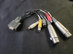 AJA Kona Capture card Breakout Cable Composite/Component/RCA/XLR one end Missing