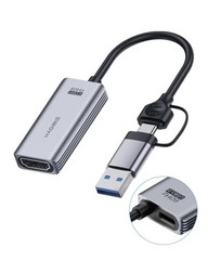 USB3.0 Video Capture Card with 100W PD HDMI to USB/USB C 1080P HD 60fps Live