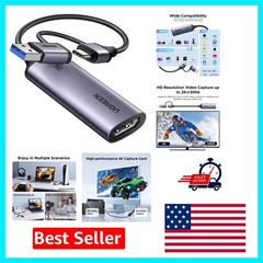 1080P 60FPS Video Capture Card – USB A & C for Universal Device Compatibility