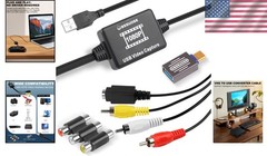 VHS to Digital Converter,USB-A/USB-C Video 1080P Capture Card,RCA/AV to USB2.0 A