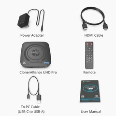 ClonerAlliance UHD Pro 4K Video Recorder HDMI Capture DVR with H.265/H.264
