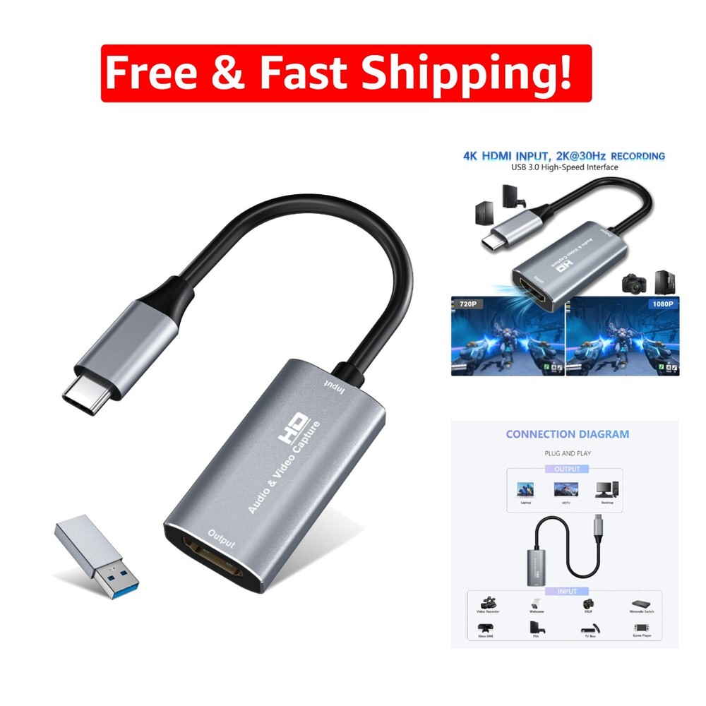 4K HDMI to USB C Video Capture Card for Gaming & Streaming – Ultra Low Latency