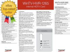 1196 Wintv HVR-1265 PCI Express Hybrid High Definition TV Tuner Card